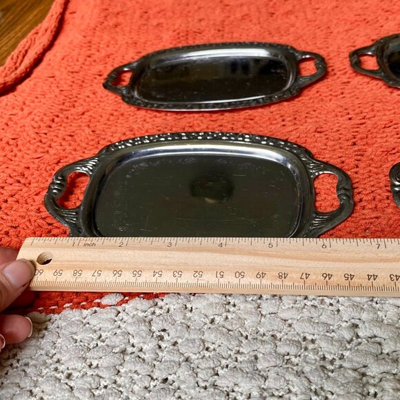 Single Mini Ornate Metal Trinket or Dessert Trays - Picture 2 of 7